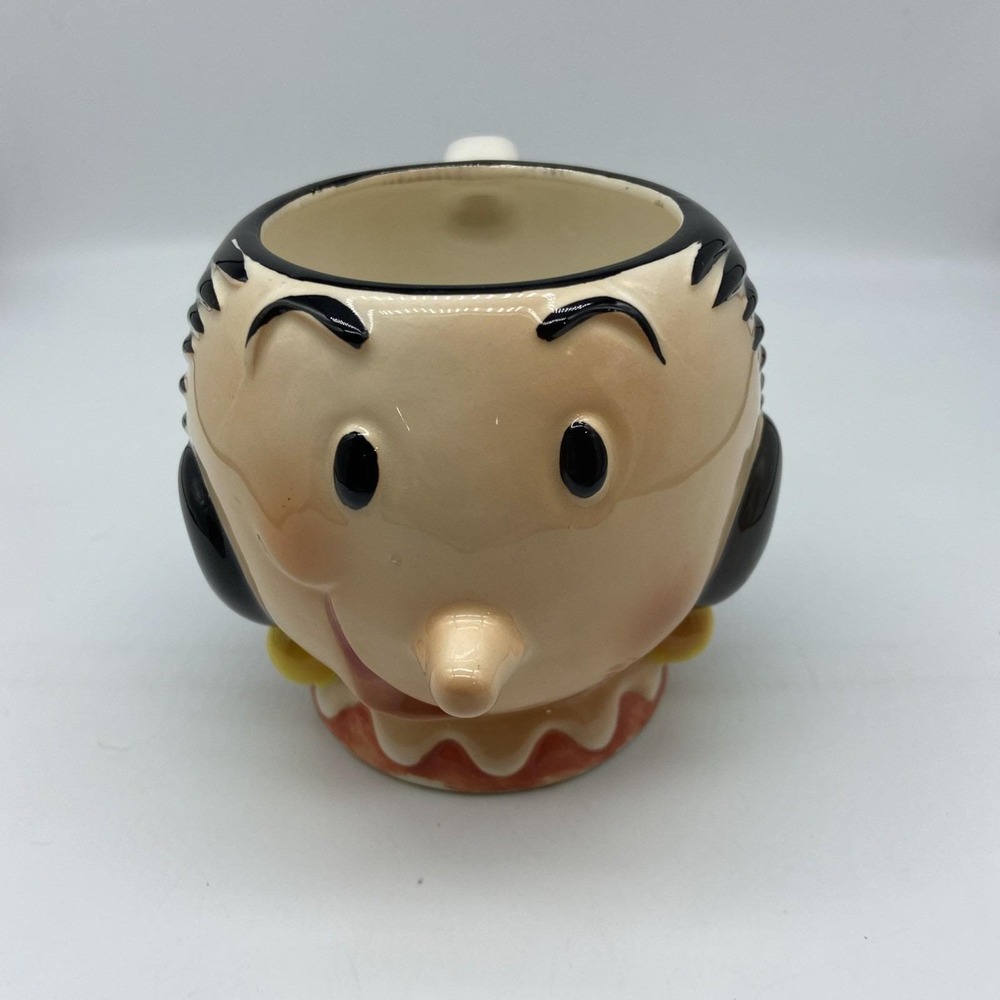 Vintage Ceramic Character Face Mug 3D Sculpted Retro Whimsical Coffee Cup Black